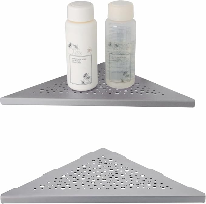 Brushed Nickel 10’’ Corner Shower Shelf Bathroom Shower Shelves, 2 Pack by WELLUP