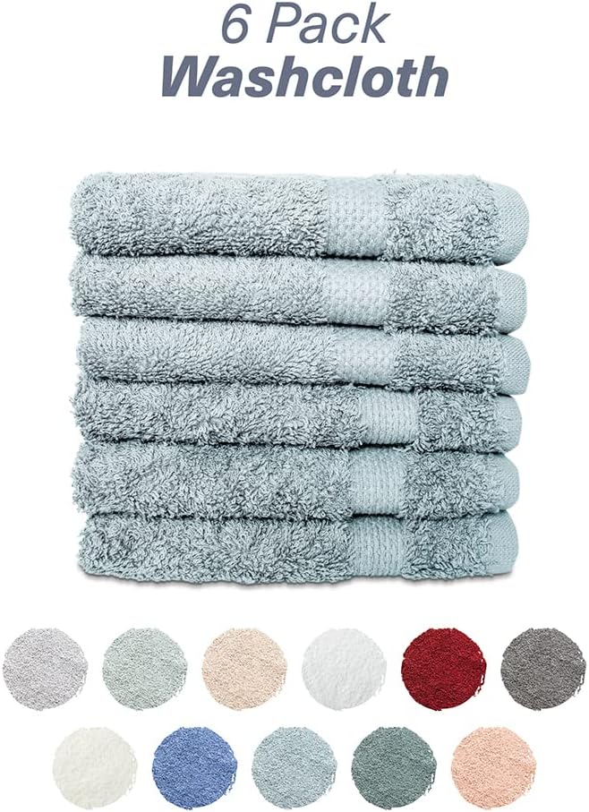 Hencely Premium 6-Pack Washcloths 12x12 Inches Soft Turkish Cotton High - Image 4