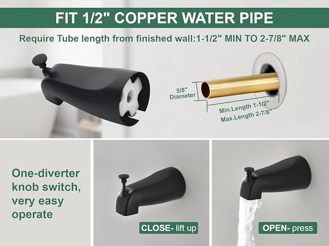 Shower Faucet Set with Tub Spout Tub and Shower Faucet Set Complete with - Image 5