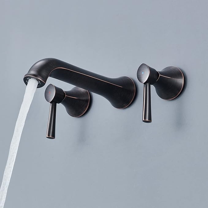 Wall Mount Tub Faucet, Roman Tub Filler Oil Rubbed Bronze Brass Bathtub Faucets - Image 6