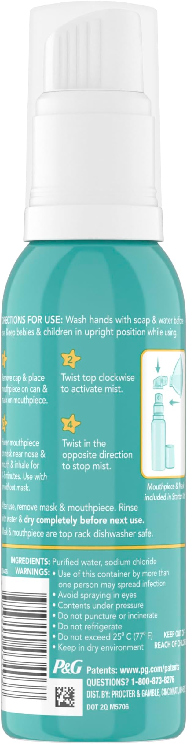 Vicks Sinex Kids Saline Easy Mist Refill, Drug Free Saline, Ages 1 Month+ - Image 11