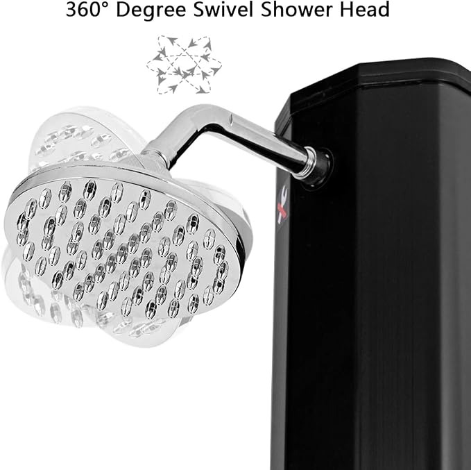 Giantex 7.2Ft 9.3 Gallon 2-Section Solar Heated Shower W/Shower Head Outdoor - Image 6