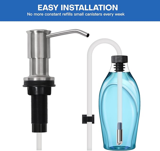 Soap Dispenser for Kitchen Sink, Brushed Nickel Built in Soap Dispensers - Image 4