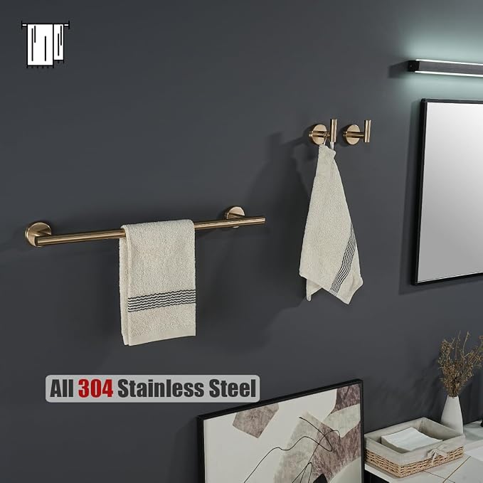 JQK Champagne Bronze Towel Bar, 20.5 Inch 304 Stainless Steel Thicken 0.8mm - Image 6
