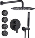 Iriber Mattle Black Round Rain Shower System by Iriber
