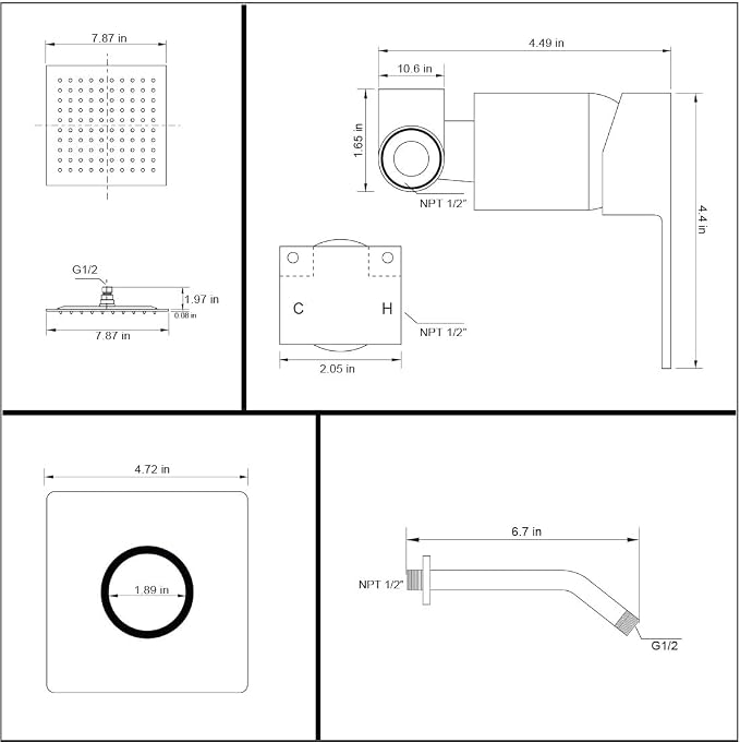 POP SANITARYWARE Single Function Shower Trim Kit - Image 7