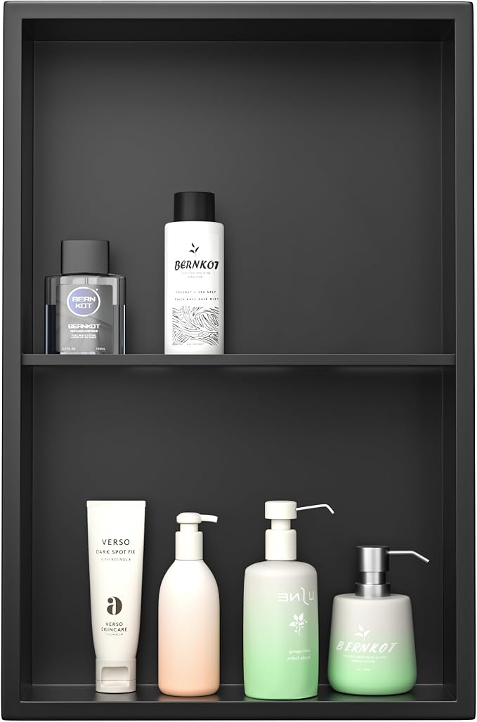 Stainless Steel Shower Niche 24"×14" Matte Black - Image 6