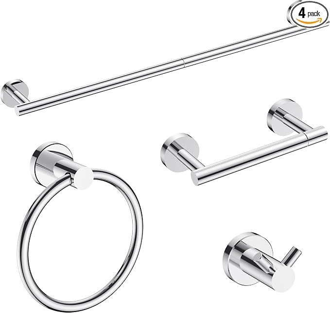 FORIOUS Bathroom Hardware Accessories Set, SUS304 Stainless Steel Towel Bar Set by FORIOUS