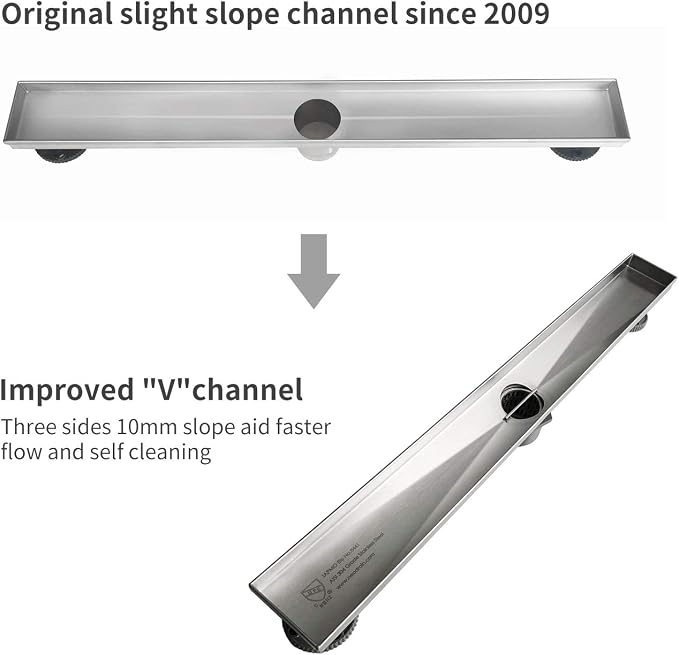 Neodrain 28 Inch Rectangular Linear Shower Drain - Image 4