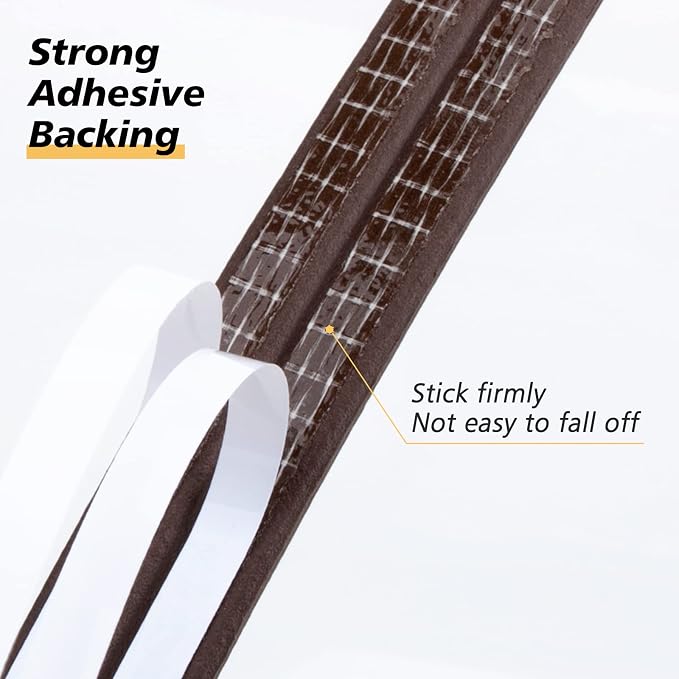 SUNMON Weather Stripping Door Seal Strip, 33Feet D-Type Soundproofing, Self - Image 3