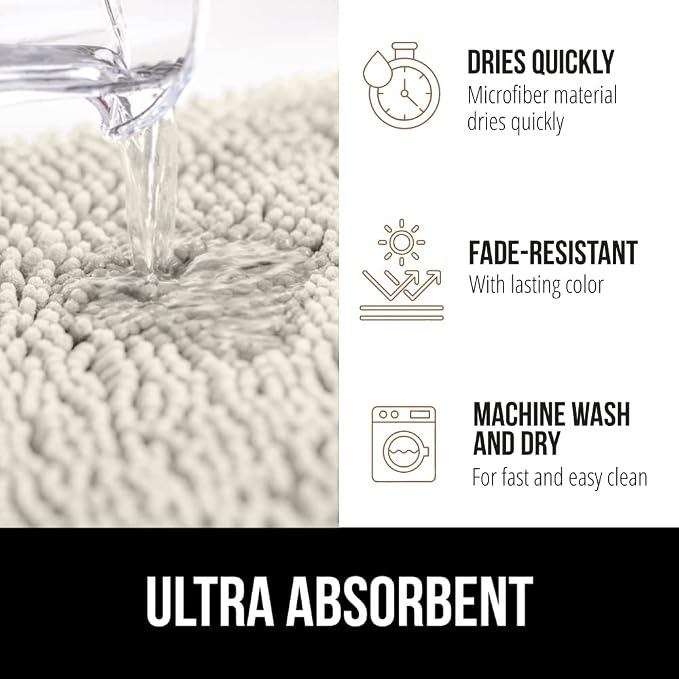 GORILLA GRIP Bathroom Rug Sets, Soft Chenille 2 Piece Area Rugs Set, Toilet - Image 5