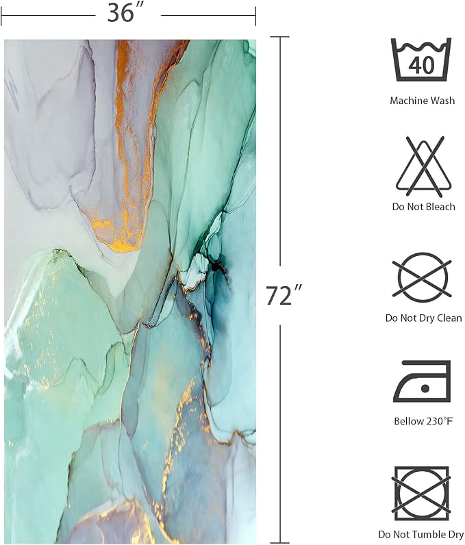 Gibelle Small Stall 36 x 72, Narrow Half Abstract Marble - Image 7
