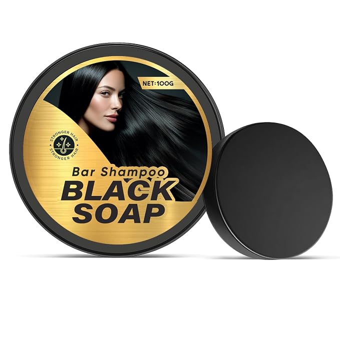Black Hair Soap Bar with Bamboo Charcoal & Herbal Extracts by Unknown