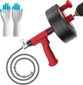 Drain Snake, 25ft Flexible Steel Drain Auger by KINGLEV