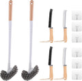 Curved Toilet Bowl Brush and Crevice Cleaning Brushes Set, Bathroom Cleaning by SAYAPE