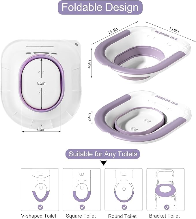 Sitz Bath，Electric Sitz Bath for Toilet, Portable and Collapsible Sitz Bath Tub - Image 8