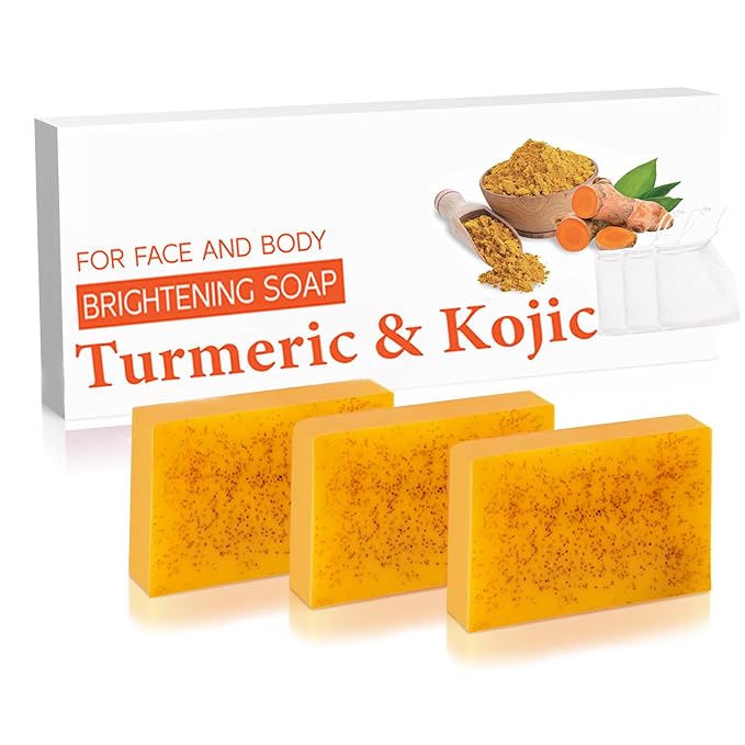 Lemon Turmeric Kojic Acid Soap, Natural Turmeric Handmade Soap by Unknown