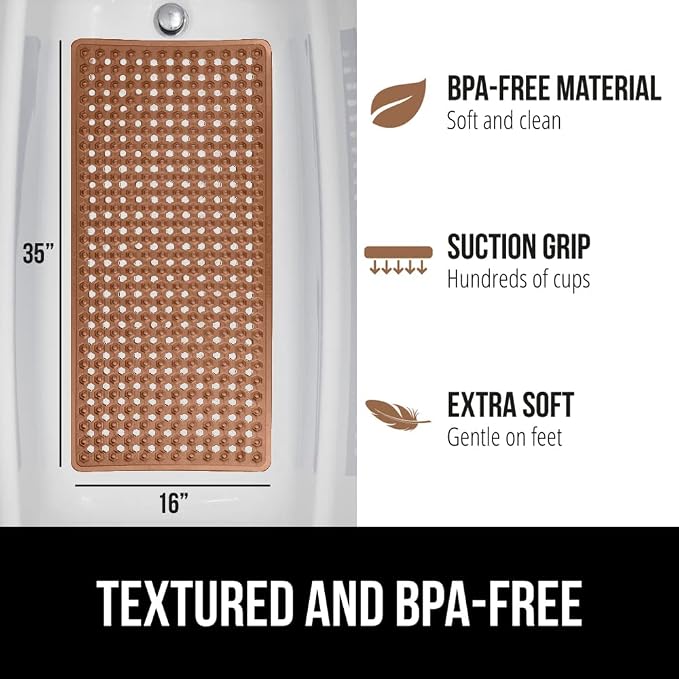 GORILLA GRIP Patented Bath Tub Shower Mat, Machine Washable Bathtub Floor Liner - Image 5