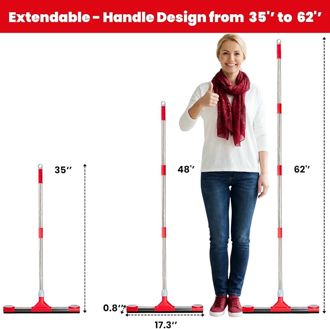Heavy Duty Floor Squeegee for Concrete Floor – 17.3” EVA Foam Blade - Image 2
