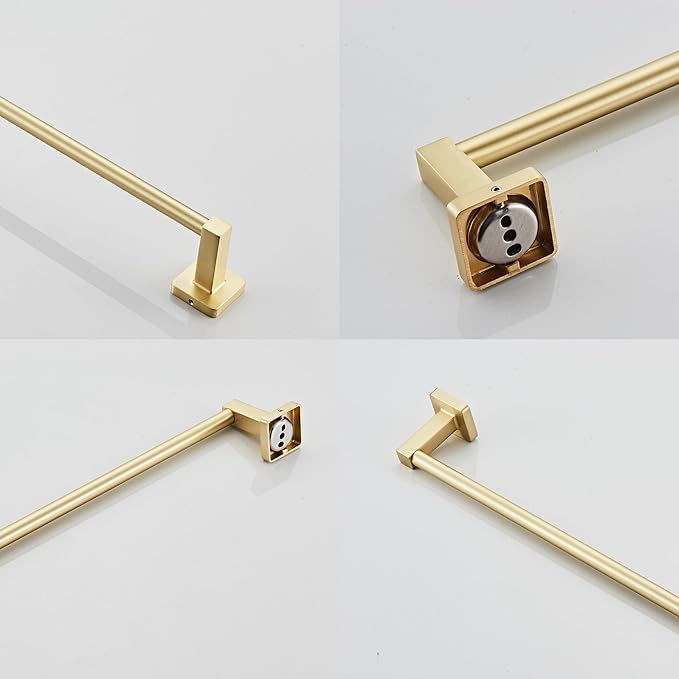 Wall Mounted Towel Rack for Bathroom, 12 Inch Brushed Light Gold Towel Bar - Image 4