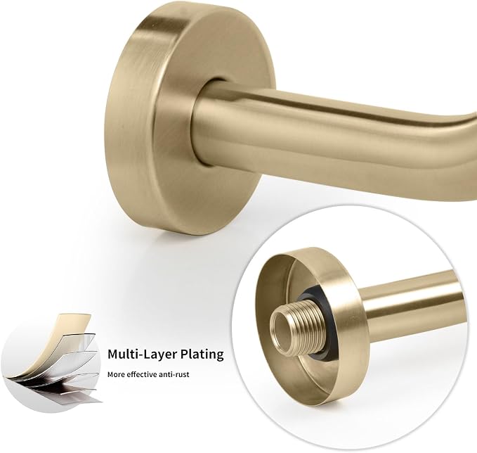 High Rise Shower Arm with Flange, 15.5 Inch Gooseneck Shower Arm Extension - Image 4