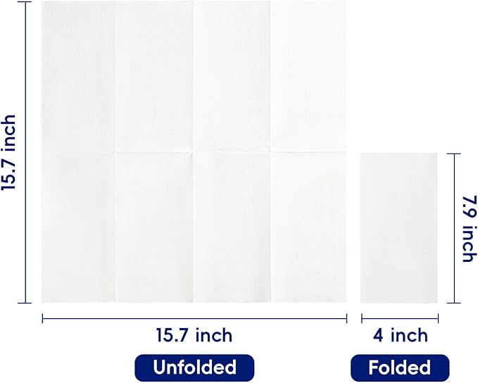 JOLLY CHEF 600 Pack Disposable Paper Napkins, Soft Bathroom Napkins - Image 2