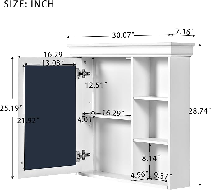 30'' x 28'' Bathroom Medicine Cabinet - Image 2