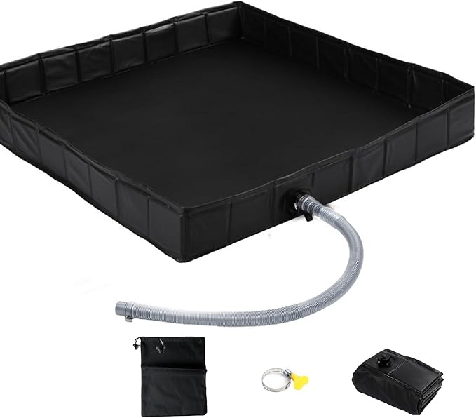 Upgraded Portable Shower Pan, Outdoor Shower Floor Camping Shower Base to Keep by UROUK