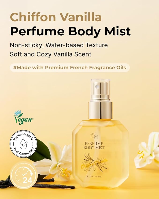 BOM Chiffon Vanilla Body Mist 3.71 Fl Oz, Vanilla Scented Fine Mist - Image 2