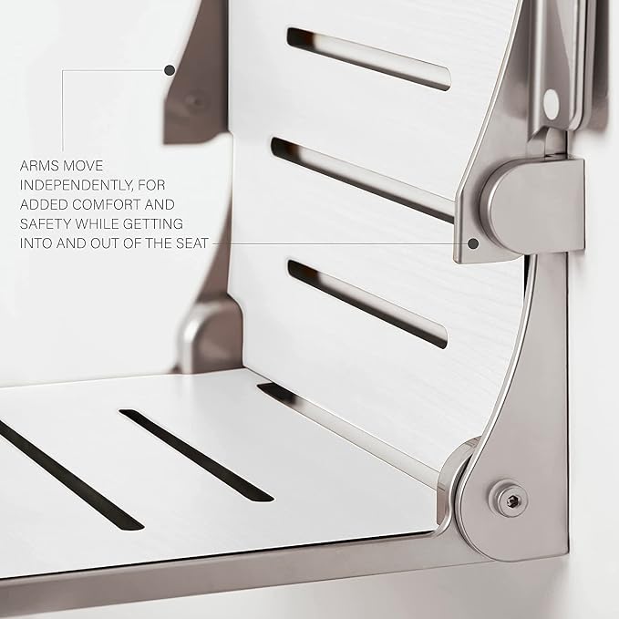 Seachrome Silhouette Comfort Folding Wall Mount Shower Bench Seat - Image 4
