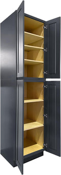 Pantry Cabinet, 4-Soft Close Door, 5 Adjustable Shelves, 2 Portion, Unassembled by Lieeres