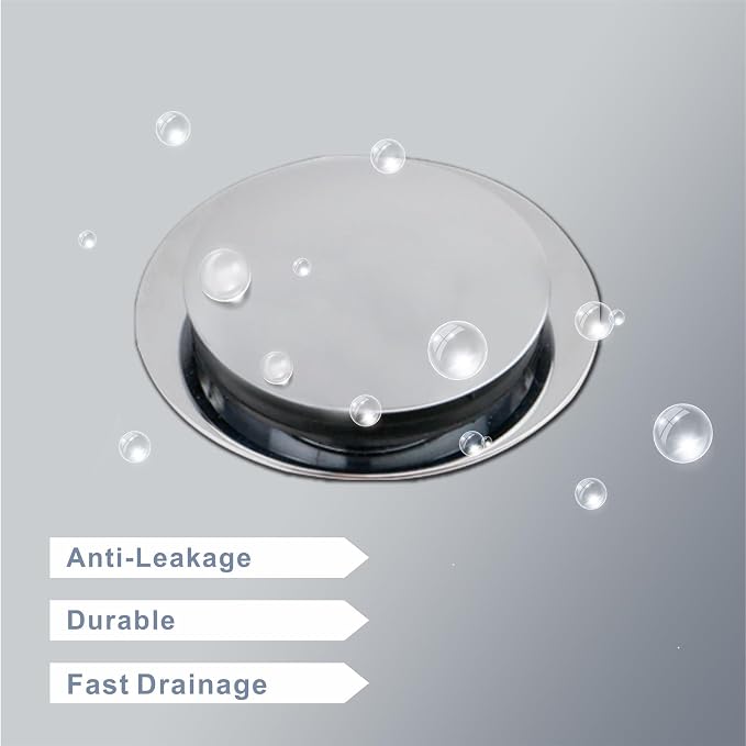 Chrome Plated Universal Tub Dain Stopper, Hidrop Pop Up Bath Drain Tip Toe - Image 5