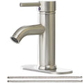 Brushed Nickel Bathroom Faucet Single Hole Single Handle Lavatory Basin Bath by Greenspring
