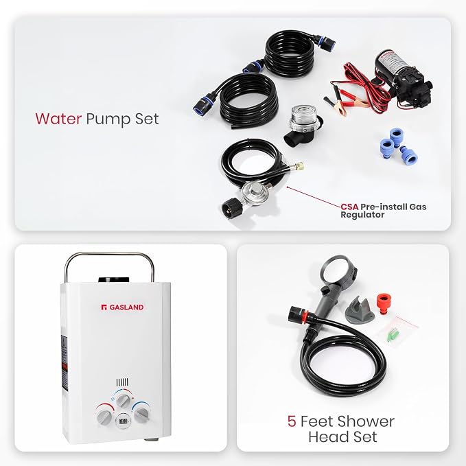 GASLAND 6L 1.58GPM Portable Propane Tankless Water Heater - Image 7