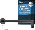HammerHead Showers® Solid Metal 16 Inch Extended Shower Arm and Flange by HammerHeadShowers