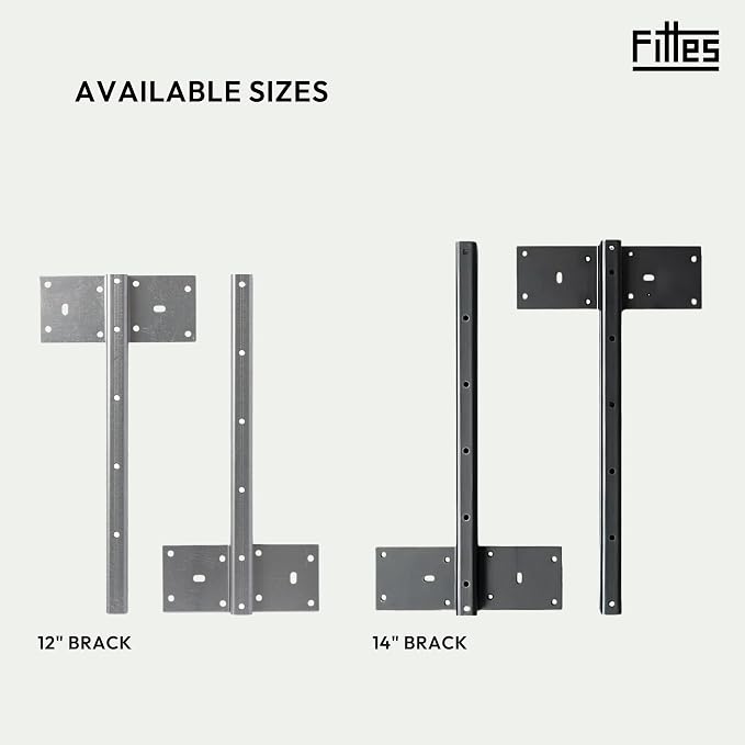 Fittes Heavy Duty Steel Floating T Shelf Bracket Mount 14 Inch 2 Pack, Holds up - Image 4