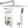 Rain Shower System Brushed Nickel, STARBATH 12+6" Dual Shower Head by STARBATH