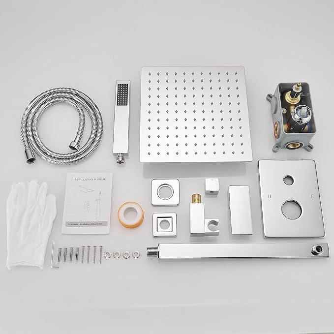 Chrome Shower System YCAIKOI Wall Mount Shower Faucet Set - Image 7
