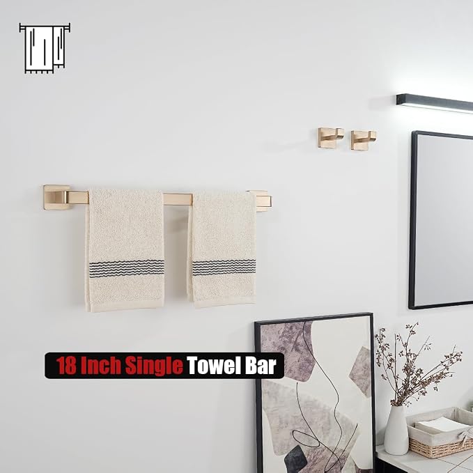 JQK Champagne Bronze Towel Bar, 18 Inch 304 Stainless Steel Thicken 0.8mm Towel - Image 6