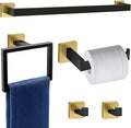 5 Piece Black and Gold Towel Bar Set by Dorudonatrox
