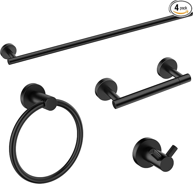 FORIOUS Bathroom Hardware Accessories Set, SUS304 Stainless Steel Towel Bar Set by FORIOUS