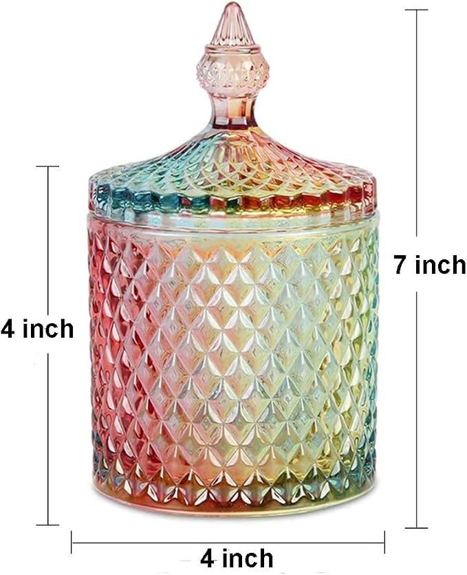 Colorful Home Decorative Jar Qtips Holder Dispenser Glass Storage Container - Image 4