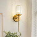 Single Gold Wall Sconce, Modern Vanity Lighting Fixture by HUOKU