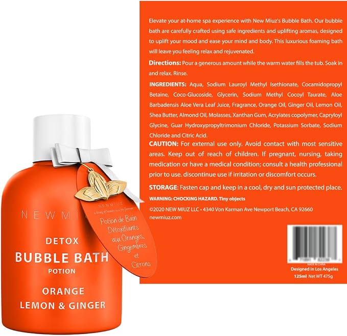 Natural Detox Citrus Bubble Bath Long Lasting Foaming Soak - Image 8