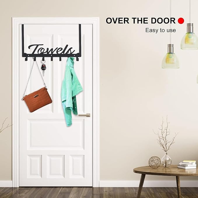 2 Pack Over The Door Hooks, Towel Rack - Image 6