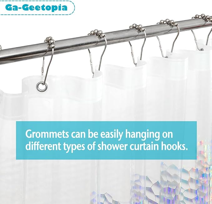 Ga-Geetopia Holographic Narrow Size 3D EVA Shower Curtain Liner Water Cube - Image 5