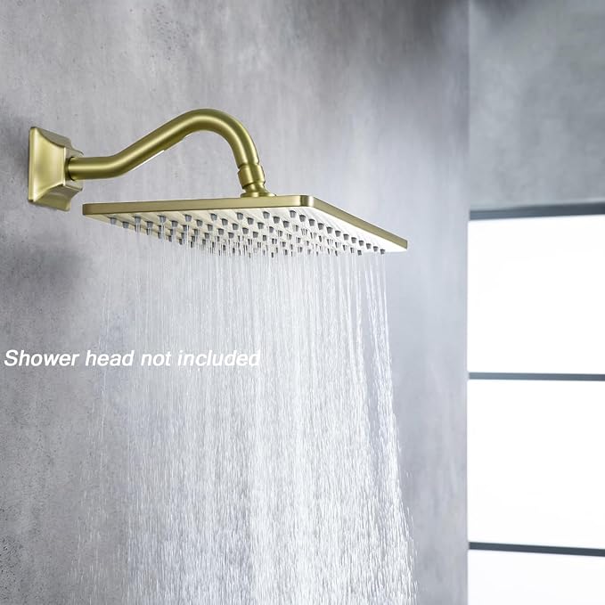 8 Inch S Shaped Curved Shower Arm, Stainless Steel Shower Head Height Extender - Image 2