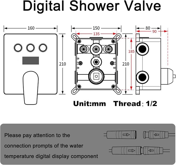 Matte Black Shower System with Body Jets, 12 inch Wall Mounted Shower Head and - Image 7