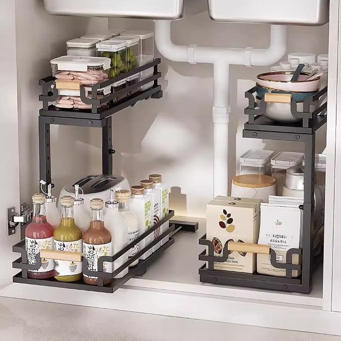 MIKEE Under Sink Organizer, 2 Tier Under Sink Organizers and Storage, Bathroom by Unknown