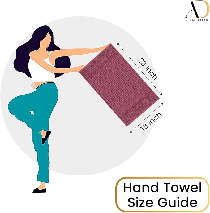 Ample Decor 100% Cotton Grape Purple Hand Towel - Image 5